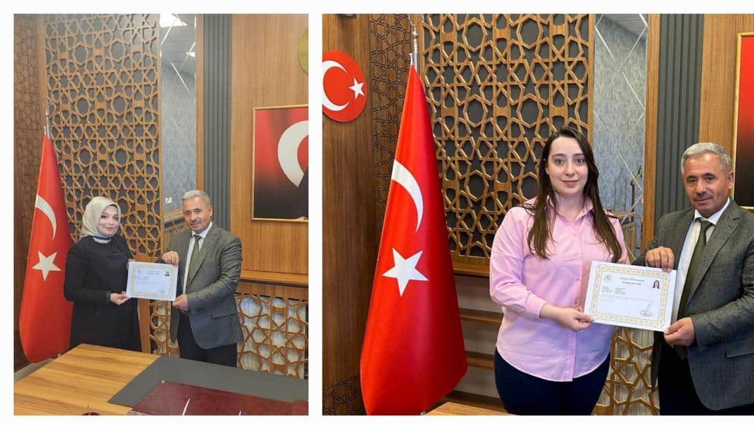 EĞİTİMDE GÖSTERİLEN ÖZVERİ BELGEYLE TAÇLANDIRILDI